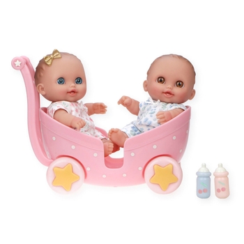 Lil' Cutesies Twins Baby Dolls and Twin Stroller Set