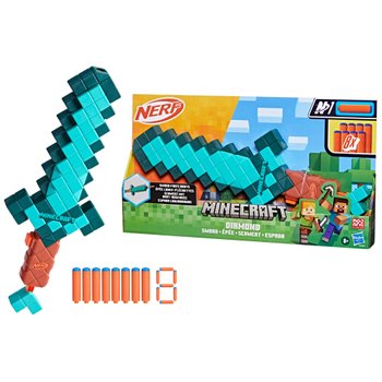 NERF Minecraft Diamantschwert mit 8 Pfeilen