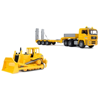 BRUDER MAN TGA Tieflader mit Cat Bulldozer 2er Set