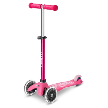 Mini Micro Deluxe Scooter mit LED Rädern pink
