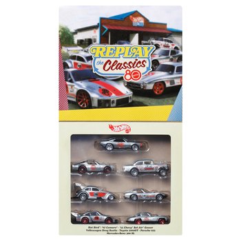 Hot Wheels Silver Series Replay the Classics 80th Anniversary 1:64 Die-Cast Car 7 Pack