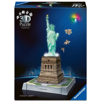 Puzzle 3D Iconics Statue de la Liberté Illuminée 108 Pièces