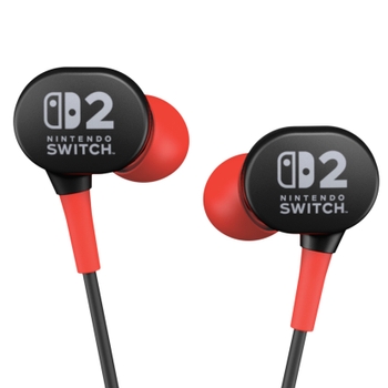 PowerA Wired Earbuds for Nintendo Switch 2 - Black/Red