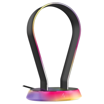Stealth Glow Light-Up LED Gaming Headset Stand with 2 x USB Ports - Black