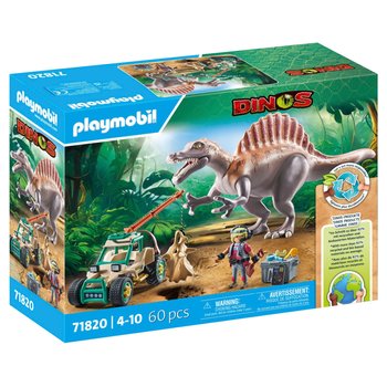 Playmobil - Dinos 71820 Spinosaure, Chercheur et Véhicule à Grue Pivotante