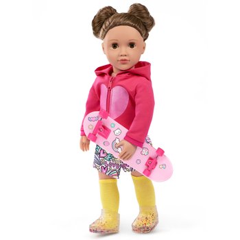 Our Generation Clothes Deluxe Hoodie and Skateboard Doll Outfit