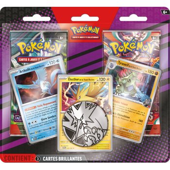 Pokémon - Pack 2 Boosters avec 3 Cartes Brillantes