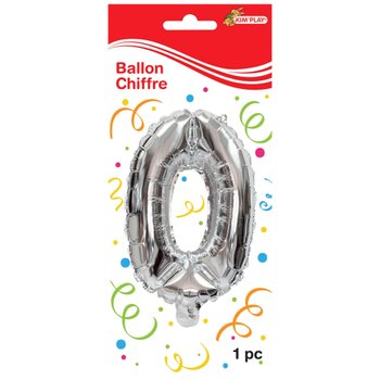 Kim'Play - Ballon Chiffre 0 Argenté 36 cm