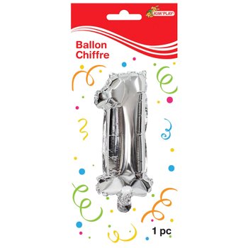 Kim'Play - Ballon Chiffre 1 Argenté 36 cm