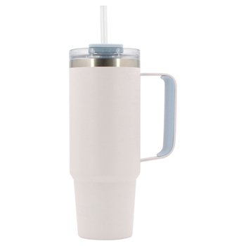 Edelstahlbecher mit Strohhalm 900 ml beige