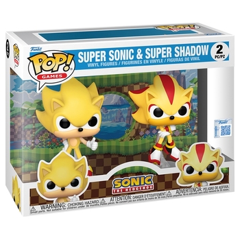 Funko POP! Figurines Super Sonic et Super Shadow - Édition Flocked