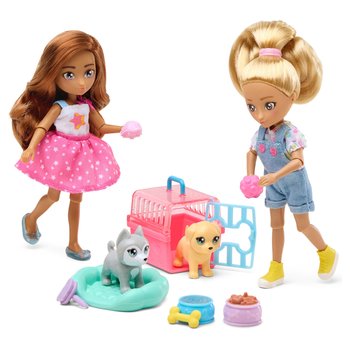 Hey Bestie Poppen Isa en Grace met 2 Puppy's