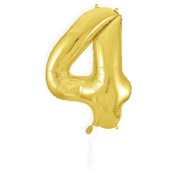 Folienballon Zahl 4 gold 101 cm
