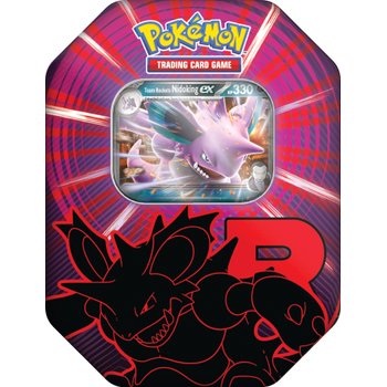 Pokémon Karten Tin Box Team Rocket Nidoking-ex mit 4 Booster Packs