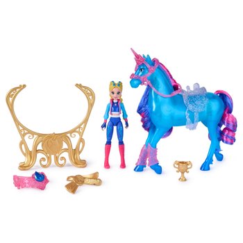 Unicorn Academy Einhorn River und Puppe Isabel Train and Glow Spielset