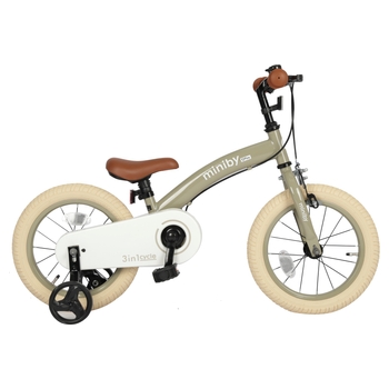 14 Inch QPlay Miniby 3-in-1 Bike Khaki