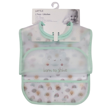 LITTLE Lätzchen mit Auffangtasche 2er Set sortiert