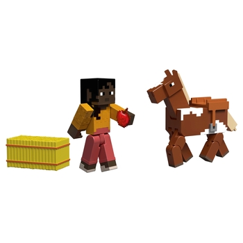 Minecraft - Coffret Jockey Makena avec Cheval 2 Figurines 8 cm