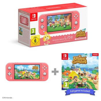 Nintendo Switch Lite Coral + Animal Crossing New Horizons Bundle