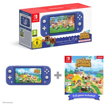 Nintendo Switch Lite Blue + Animal Crossing New Horizons Bundle