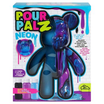 Pour Palz Paint Marble Bear Neon Electric Blue