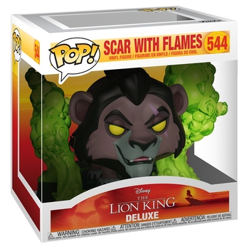 Funko POP! Figurine Deluxe 544 Le Roi Lion Scar avec Flammes - Édition Chase Possible