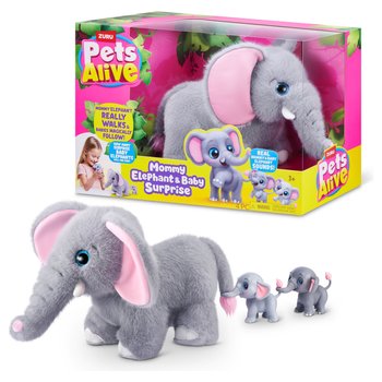 Pets Alive Mama & Baby Surprise interaktives Kuscheltier Mama Elefant Set