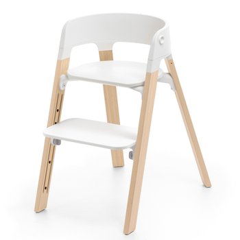 Stokke Steps Mitwachsender Hochstuhl weiß/natur