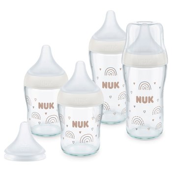 NUK Perfect Match Glasflaschen 4er Set Regenbogen