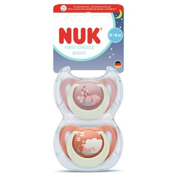 NUK Schnuller Silikon 0-6 First Choice Night 2er Set sortiert