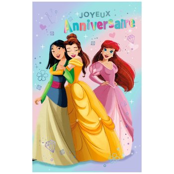 Disney Princesses - Carte d'Anniversaire Mulan, Belle et Ariel