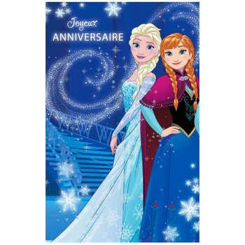 Disney La Reine Des Neiges - Carte d'Anniversaire Elsa et Anna