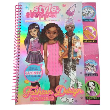 Stylestopper Fashion Design Portfolio Colouring and Sticker Book