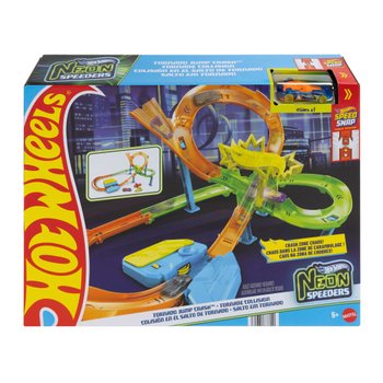 Hot Wheels Stunt Tracks Neon Speeders Tornado Jump Crash Track Set