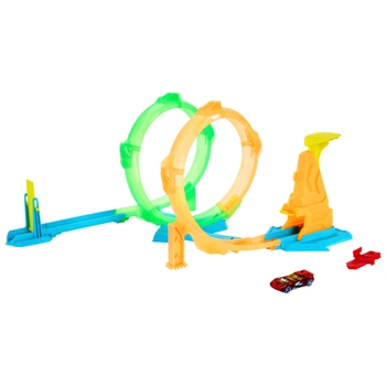 Hot Wheels Neon Speeders Double Loop Dash Playset