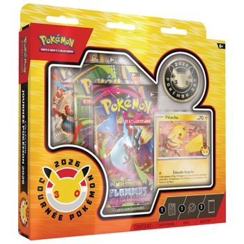Pokémon - Coffret Journée Pokémon 2026 3 Boosters avec Carte Promo et Pièce
