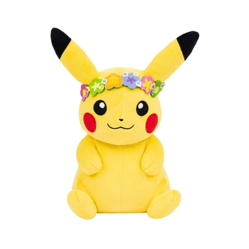 Pokémon Kuscheltier Pikachu mit Blumenkranz 20 cm