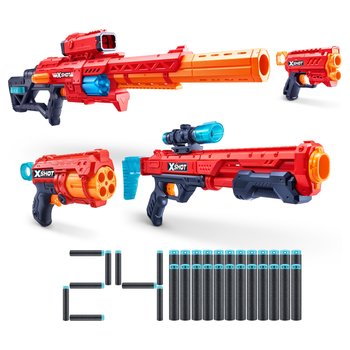 XSHOT by ZURU Excel Ranger X8, Hawk Eye, Fury 4 & Micro Blasters with 24 Darts 4 Pack