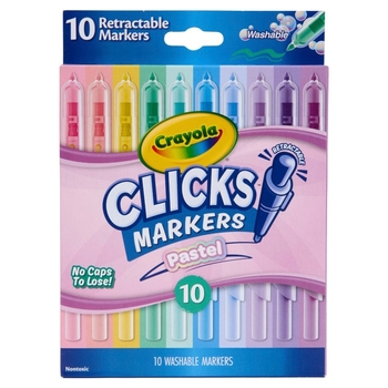 Crayola Clicks Pastel Retractable Tip Markers 10 Pack