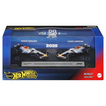 Hot Wheels - Formule 1 2025 Premium 1/64 Véhicules Racing Bulls Liam Lawson et Isack Hadjar