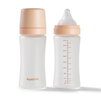 Nuby RapidBottle 270ml Baby Bottle 2 Pack Beige