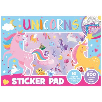 Unicorn Colouring Pages Sticker Pad with 200 Reusable Stickers