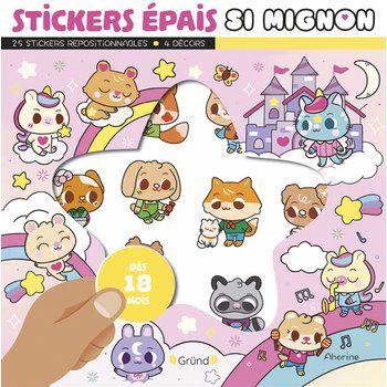 Stickers Épais - Si Mignon 25 Stickers Repositionnables avec 4 Décors