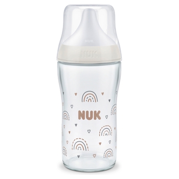 NUK Perfect Match Glas-Flasche 230 ml M Regenbogen
