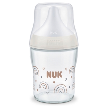 NUK Perfect Match Glas-Flasche 120 ml S Regenbogen