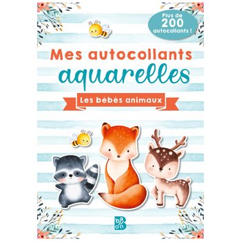 Mes Autocollants Aquarelles - Les Bébés Animaux