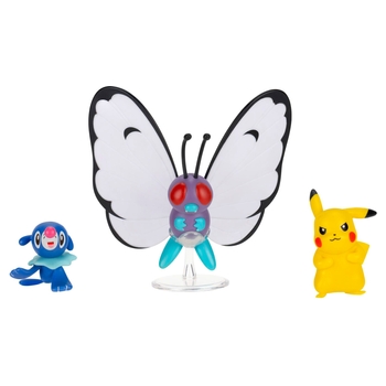 Pokemon Battle Figuren Popplio, Pikachu en Butterfree 3-pack