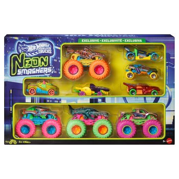 Hot Wheels - Monster Trucks Neon Smashers 1/64 Pack 9 Véhicules