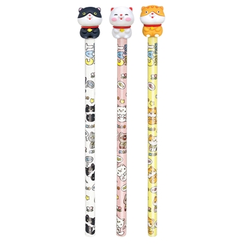 Potlood met Gum Kawaii Kat assorti