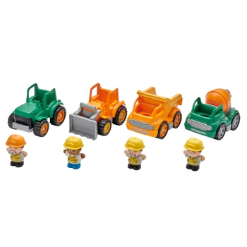 Big Steps Mini Baustellen Set mit 4 Fahrzeugen